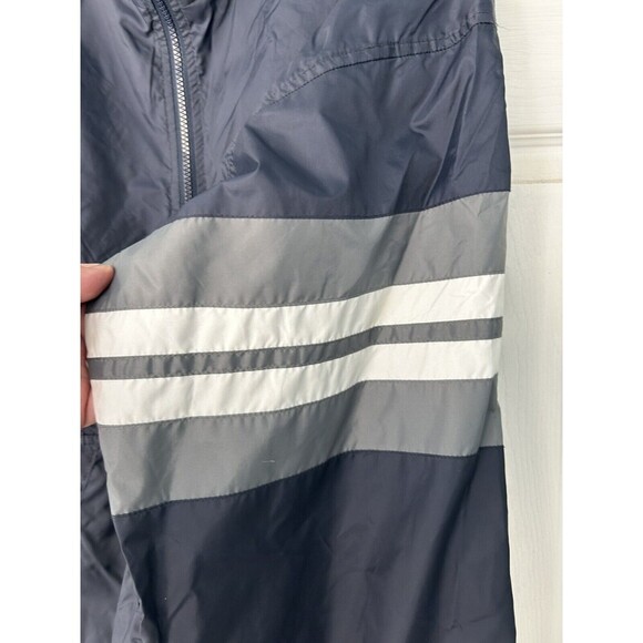 USA Olympic Windbreaker Mens XL Half Zip Pullover Navy Grey White Stripe Track - Picture 4 of 7